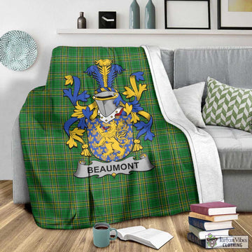 Beaumont Irish Clan Tartan Blanket with Coat of Arms - Tartan Vibes Clothing