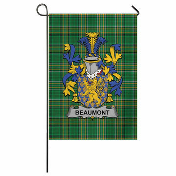 Beaumont Irish Clan Tartan Garden Flag with Coat of Arms