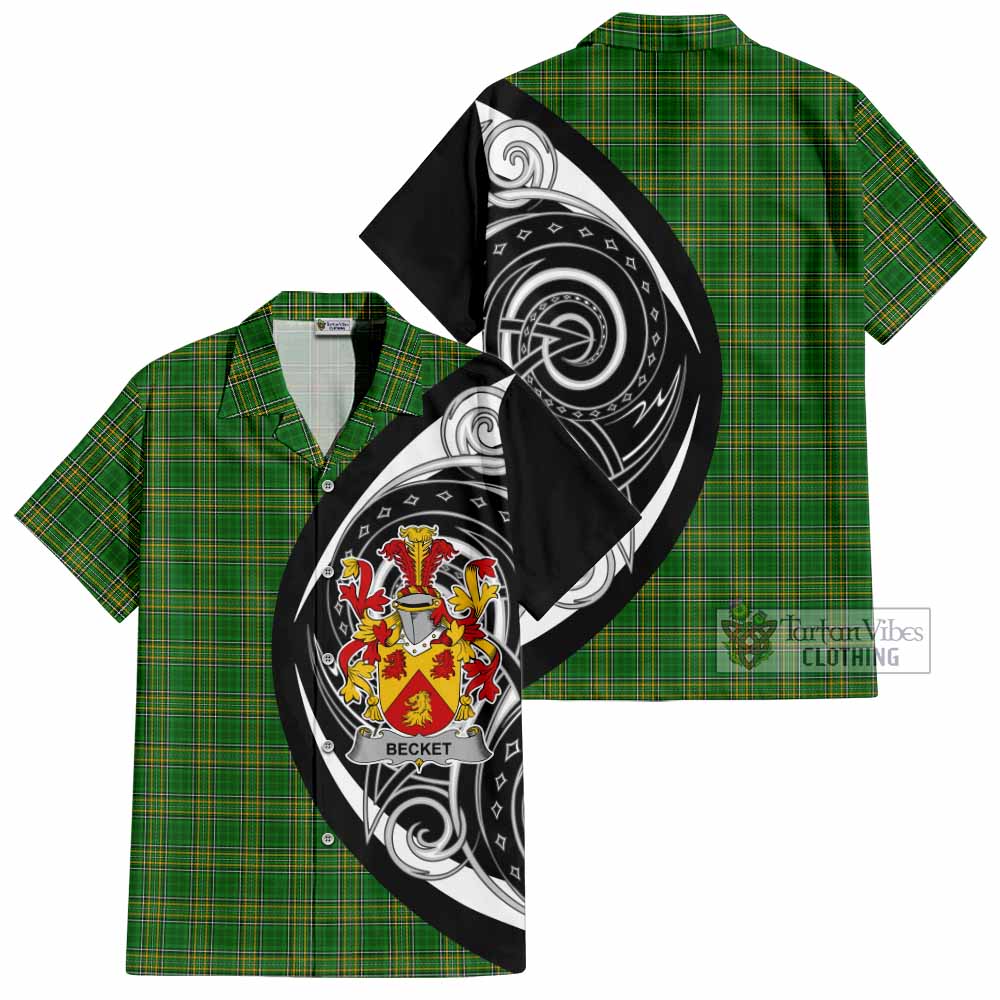 Tartan Vibes Clothing Becket Irish Clan Short Sleeve Button Shirt Celtic Circle Style