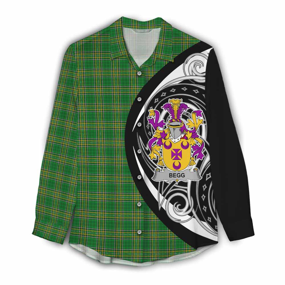 Begg Irish Clan Women's Casual Shirt Celtic Circle Style Female - Tartan Vibes Clothing