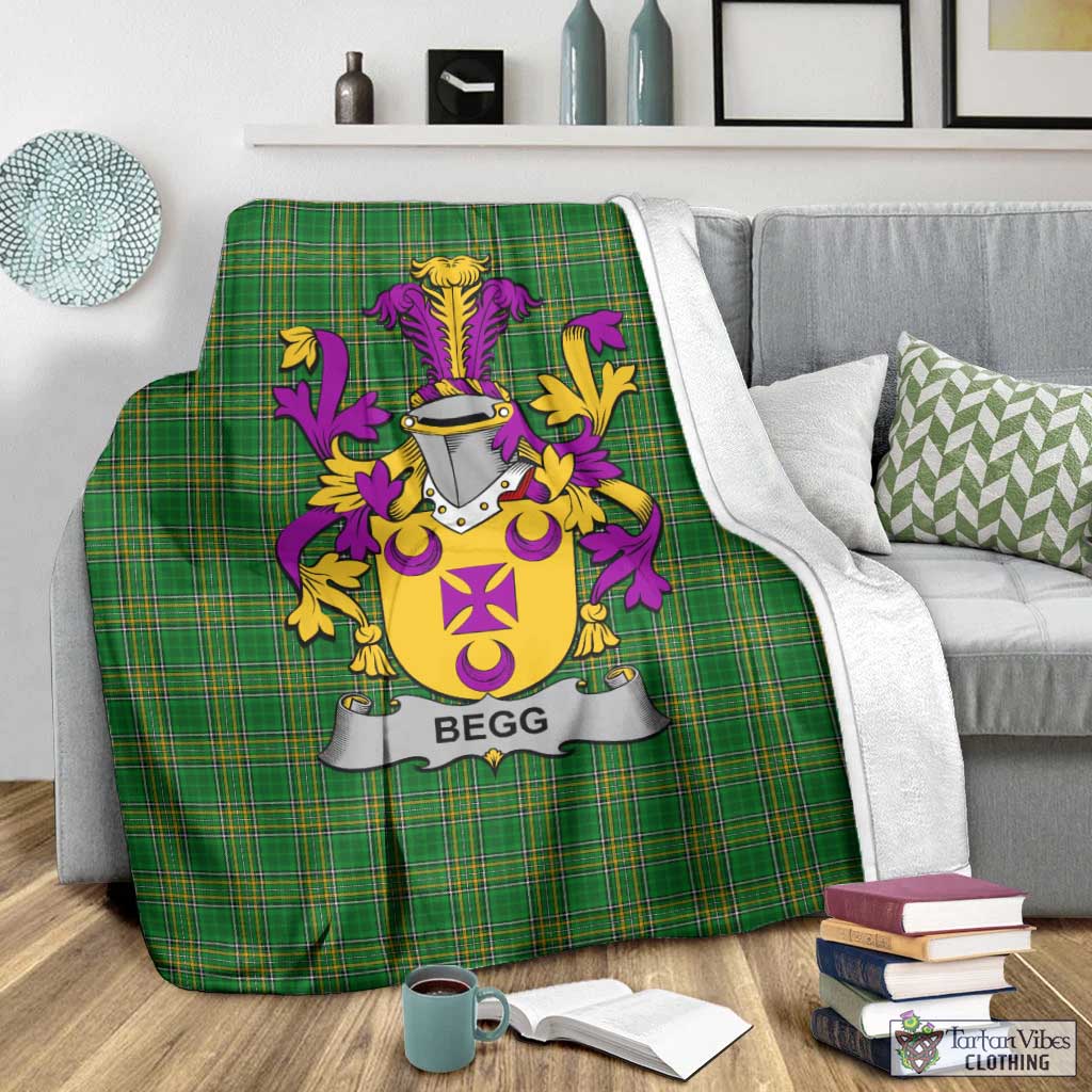 Begg Irish Clan Tartan Blanket with Coat of Arms - Tartan Vibes Clothing