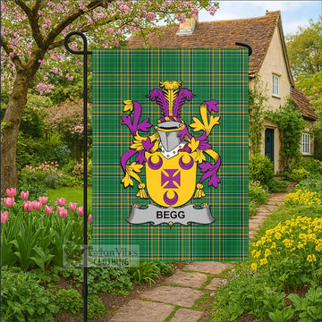 Begg Irish Clan Tartan Garden Flag with Coat of Arms