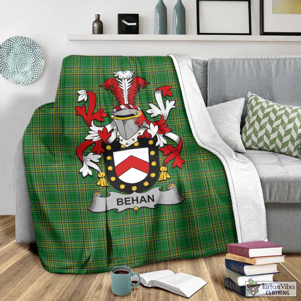 Behan Irish Clan Tartan Blanket with Coat of Arms - Tartan Vibes Clothing