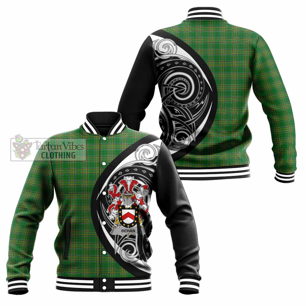 Tartan Vibes Clothing Behan Irish Clan Baseball Jacket Celtic Circle Style