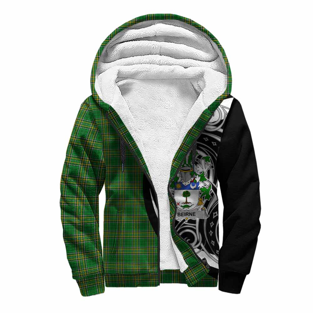 Tartan Vibes Clothing Beirne Irish Clan Sherpa Hoodie Celtic Circle Style
