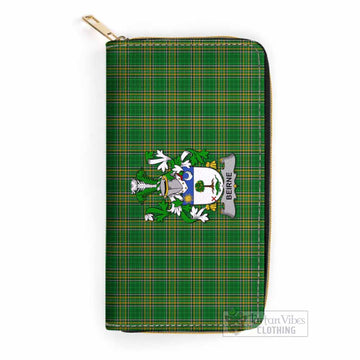 Beirne Irish Clan Tartan Women's Leather Wallet with Coat of Arms