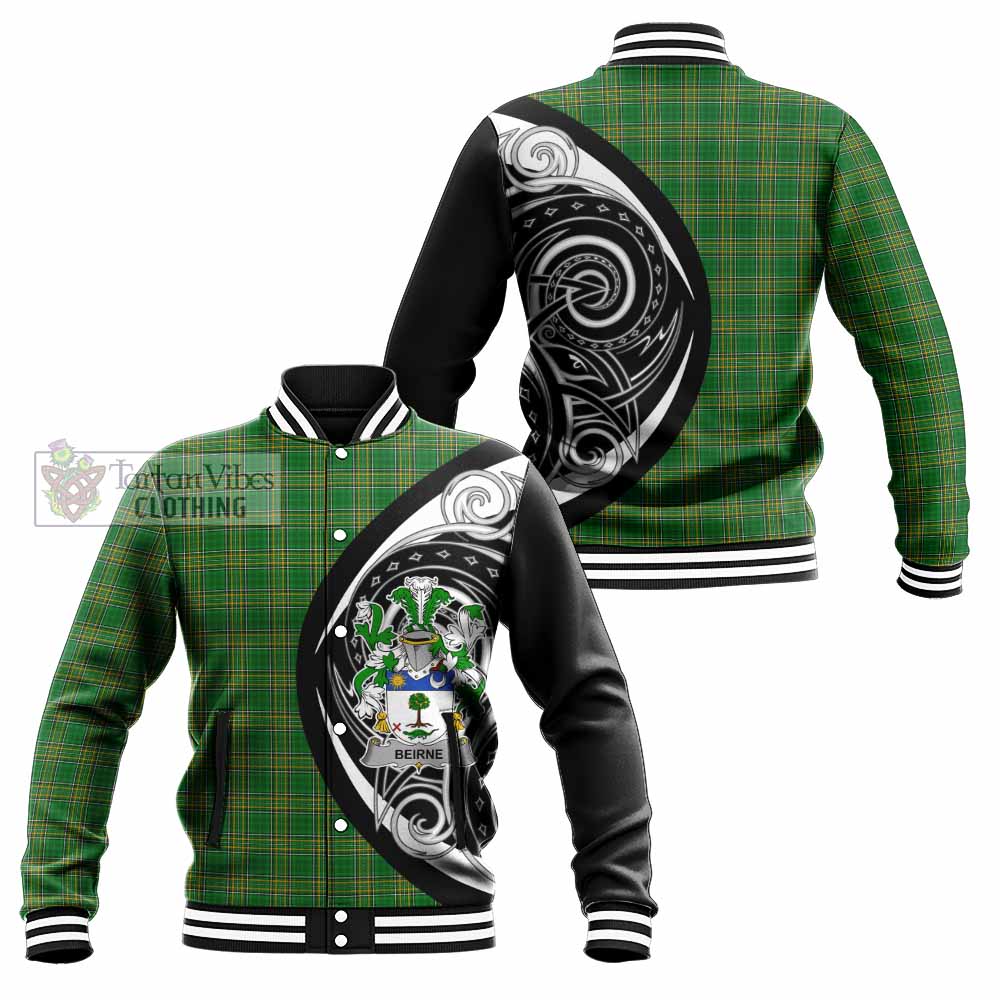 Tartan Vibes Clothing Beirne Irish Clan Baseball Jacket Celtic Circle Style