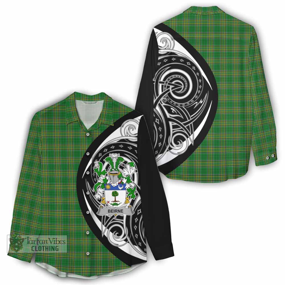 Beirne Irish Clan Women's Casual Shirt Celtic Circle Style - Tartan Vibes Clothing