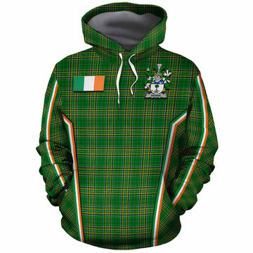 Beirne Irish Clan Coat of Arm Tartan Cotton Hoodie Flag Style