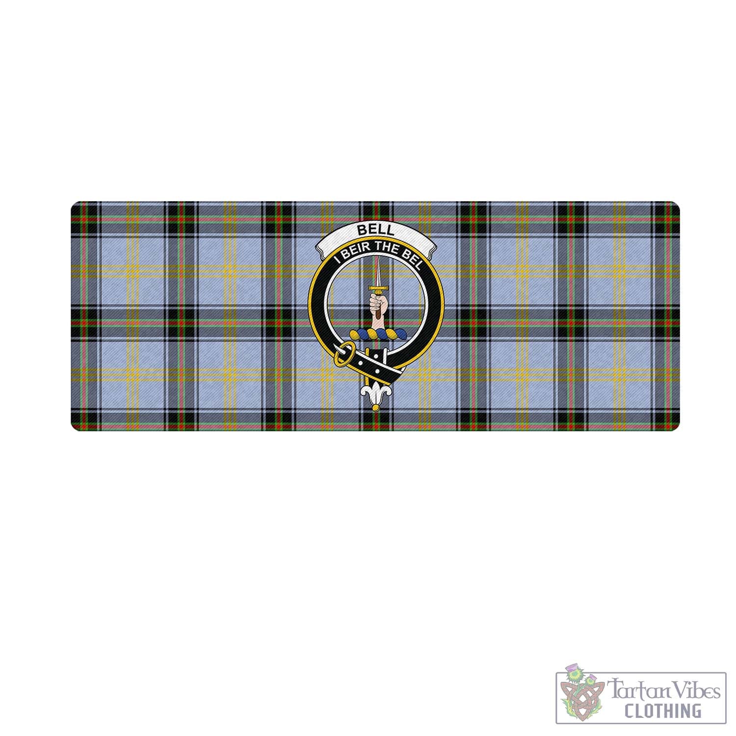 Tartan Vibes Clothing Bell Tartan Mouse Pad with Family Crest