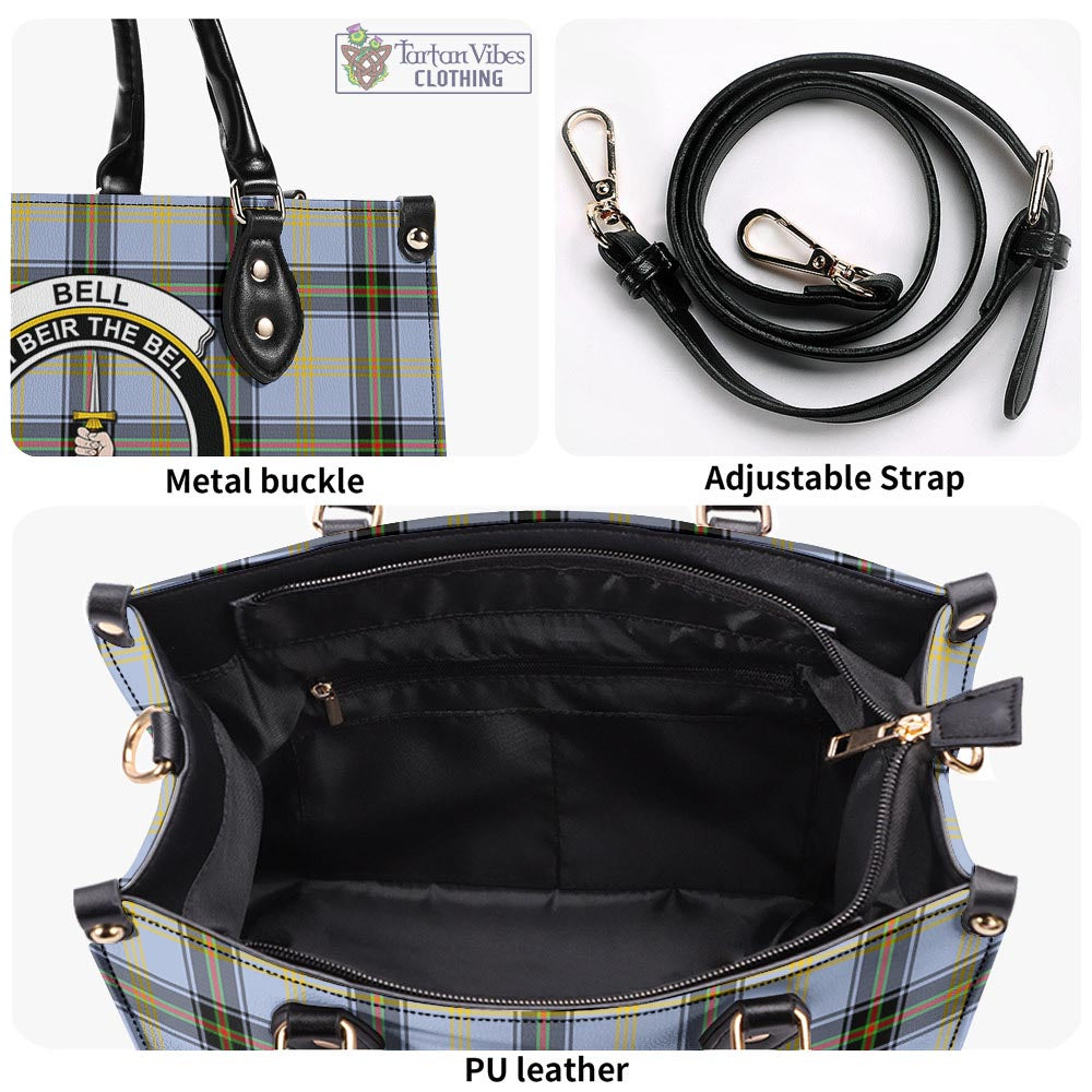 Tartan Vibes Clothing Bell Tartan Luxury Leather Handbags with Family Crest