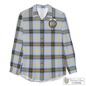 Bell Tartan Womens Casual Shirt with Family Crest