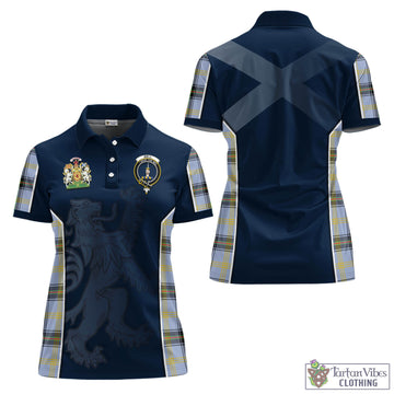 Bell Tartan Women's Polo Shirt with Family Crest and Lion Rampant Vibes Sport Style