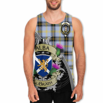 Tartan Vibes Clothing Bell Tartan Family Crest Men's Tank Top Lion Rampant Royal Thistle Shield Celtic Inspired