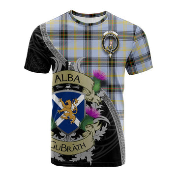 Bell Tartan Family Crest Cotton T-shirt Lion Rampant Royal Thistle Shield Celtic Inspired
