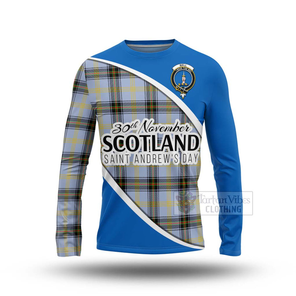 Tartan Vibes Clothing Bell Family Crest Tartan Long Sleeve T-Shirt Celebrate Saint Andrew's Day in Style