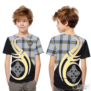 Bell Tartan Kid T-Shirt with Family Crest and Celtic Symbol Style Youth XL Size14 - Tartan Vibes Clothing