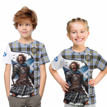 Tartan Vibes Clothing Bell Crest Tartan Kid T-Shirt Inspired by the Freedom of Scottish Warrior
