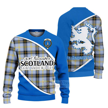 Tartan Vibes Clothing Bell Family Crest Tartan Knitted Sweater Celebrate Saint Andrew's Day in Style