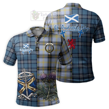 Bell Tartan Polo Shirt Happy St. Andrew's Day Half Tartan Style
