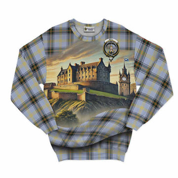 Tartan Vibes Clothing Bell Tartan Family Crest Sweatshirt with Scottish Ancient Castle Style