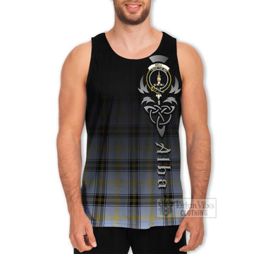 Tartan Vibes Clothing Bell Tartan Men's Tank Top Featuring Alba Gu Brath Family Crest Celtic Inspired