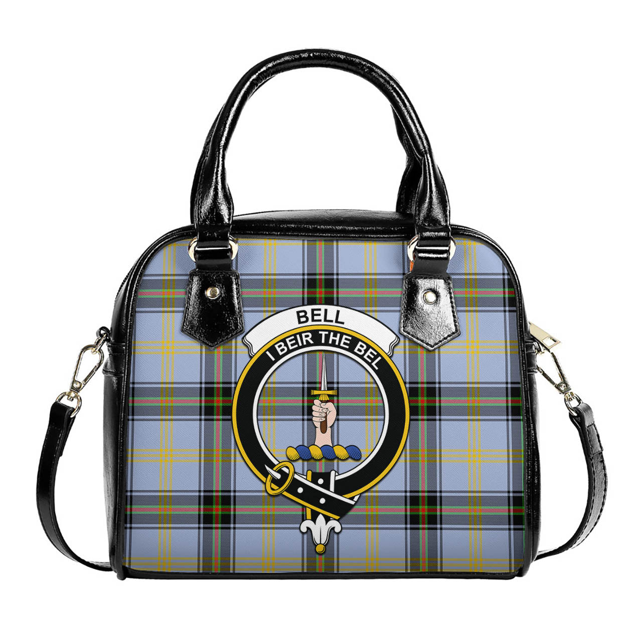 Bell Tartan Shoulder Handbags with Family Crest One Size 6*25*22 cm - Tartanvibesclothing