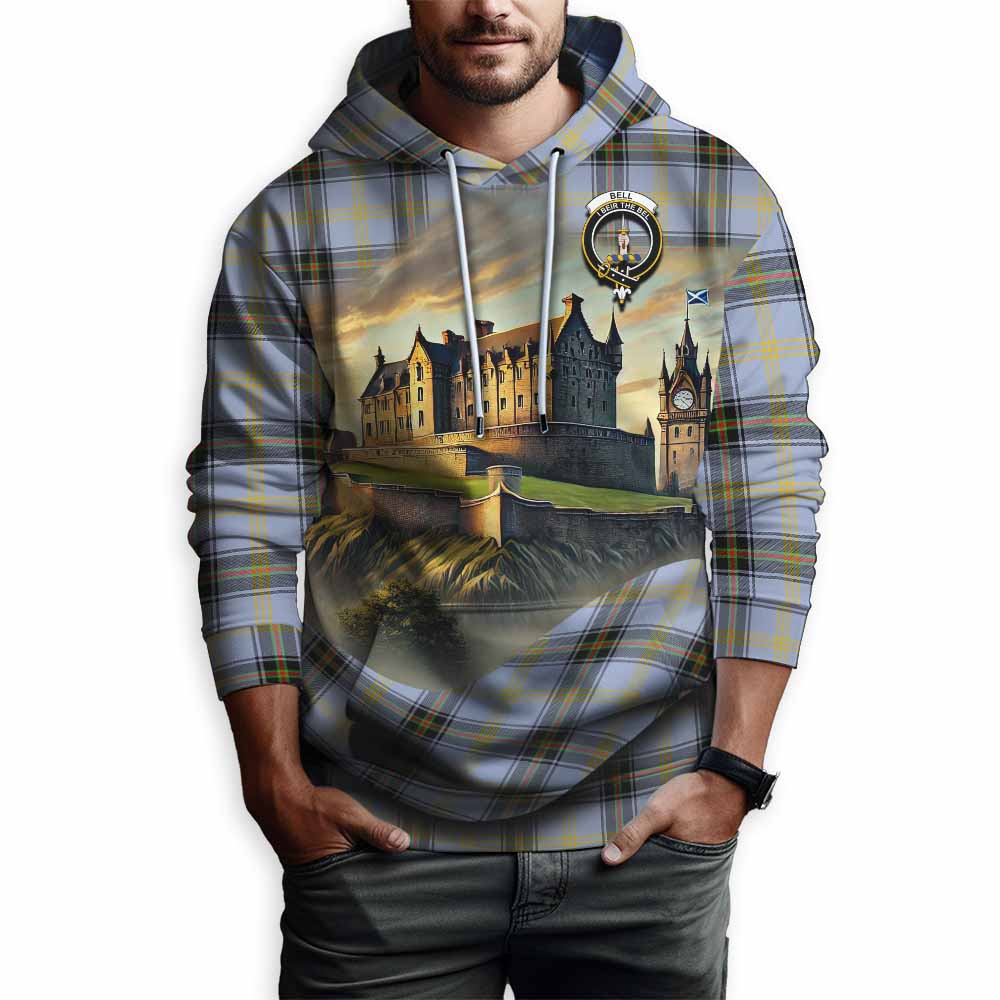 Tartan Vibes Clothing Bell Tartan Family Crest Hoodie with Scottish Ancient Castle Style