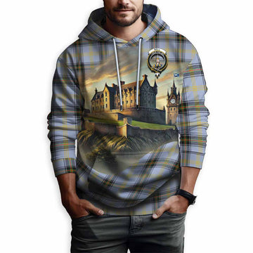 Tartan Vibes Clothing Bell Tartan Family Crest Hoodie with Scottish Ancient Castle Style