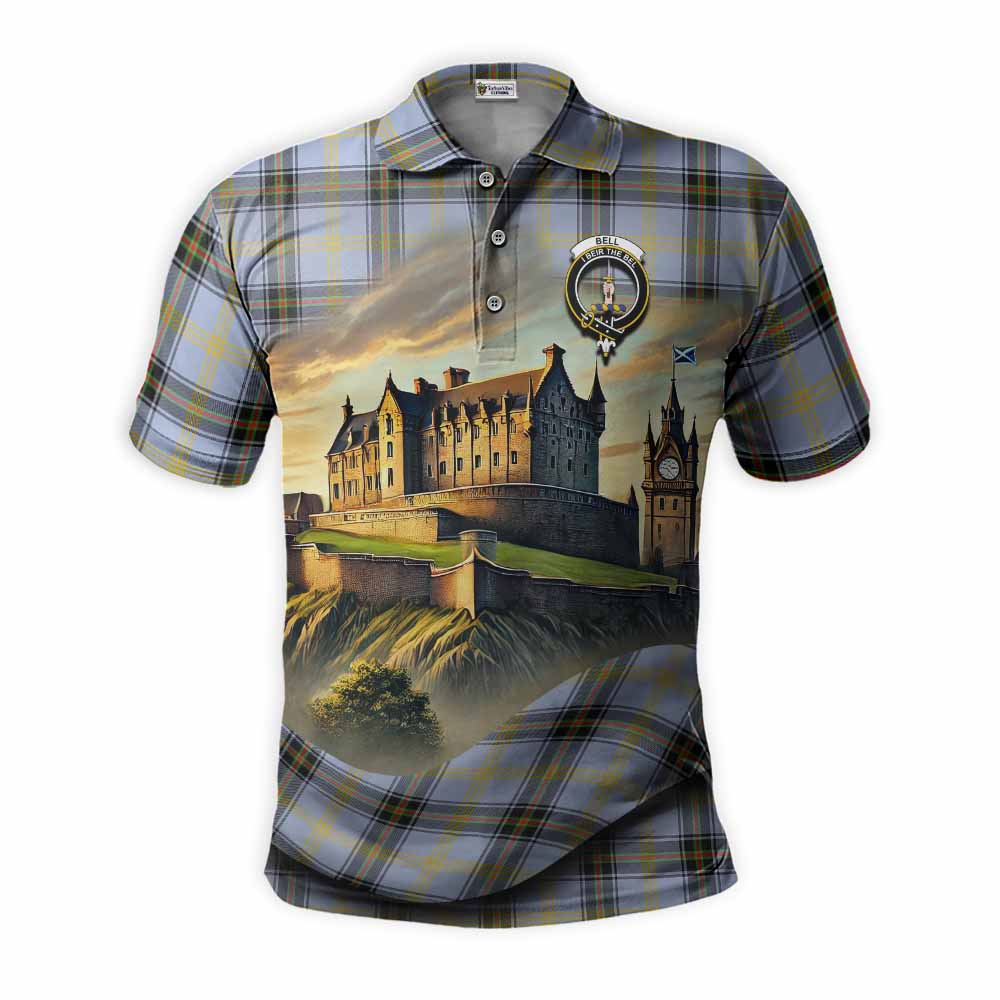 Tartan Vibes Clothing Bell Tartan Family Crest Polo Shirt with Scottish Ancient Castle Stype