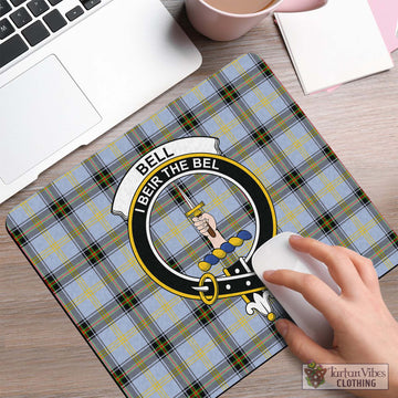 Tartan Vibes Clothing Bell Tartan Mouse Pad with Family Crest