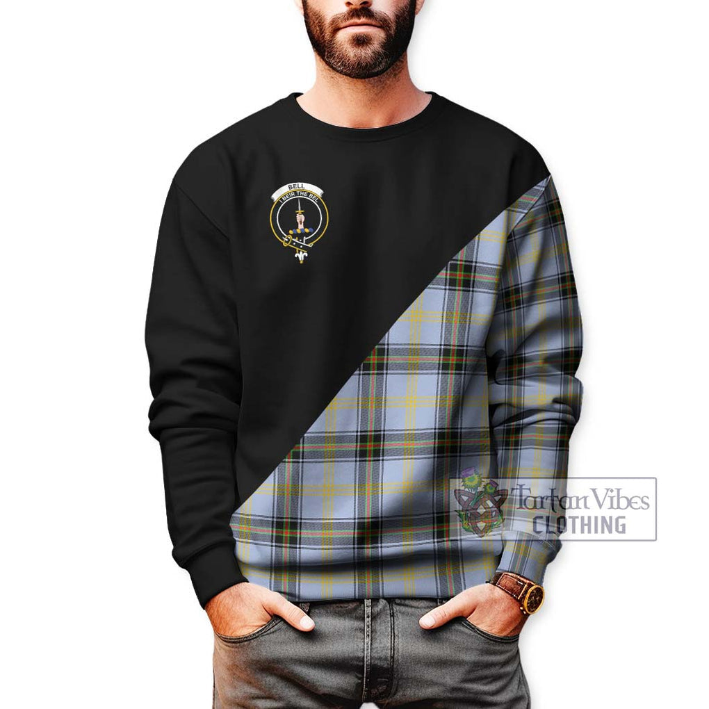 Bell Tartan Sweatshirt with Family Crest and Military Logo Style Unisex - Tartanvibesclothing Shop