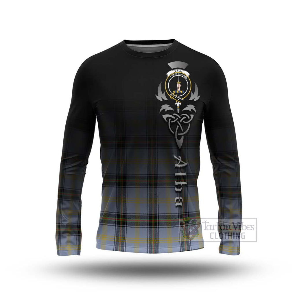 Tartan Vibes Clothing Bell Tartan Long Sleeve T-Shirt Featuring Alba Gu Brath Family Crest Celtic Inspired