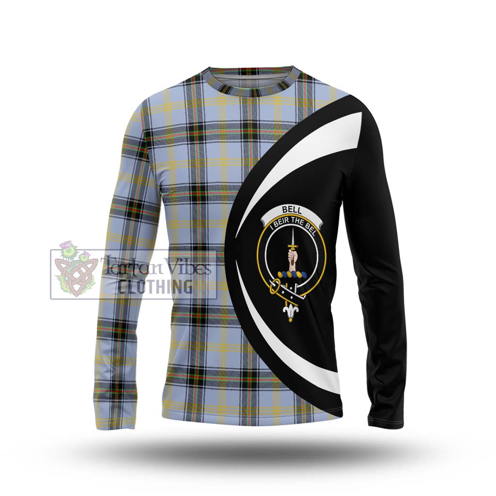 Bell Tartan Long Sleeve T-Shirt with Family Crest Circle Style Unisex - Tartan Vibes Clothing