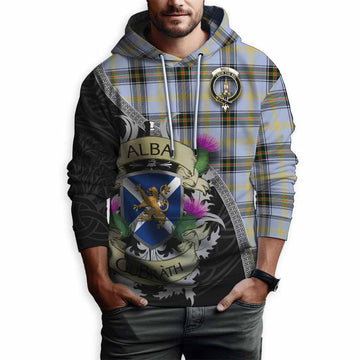 Tartan Vibes Clothing Bell Tartan Family Crest Hoodie Lion Rampant Royal Thistle Shield Celtic Inspired