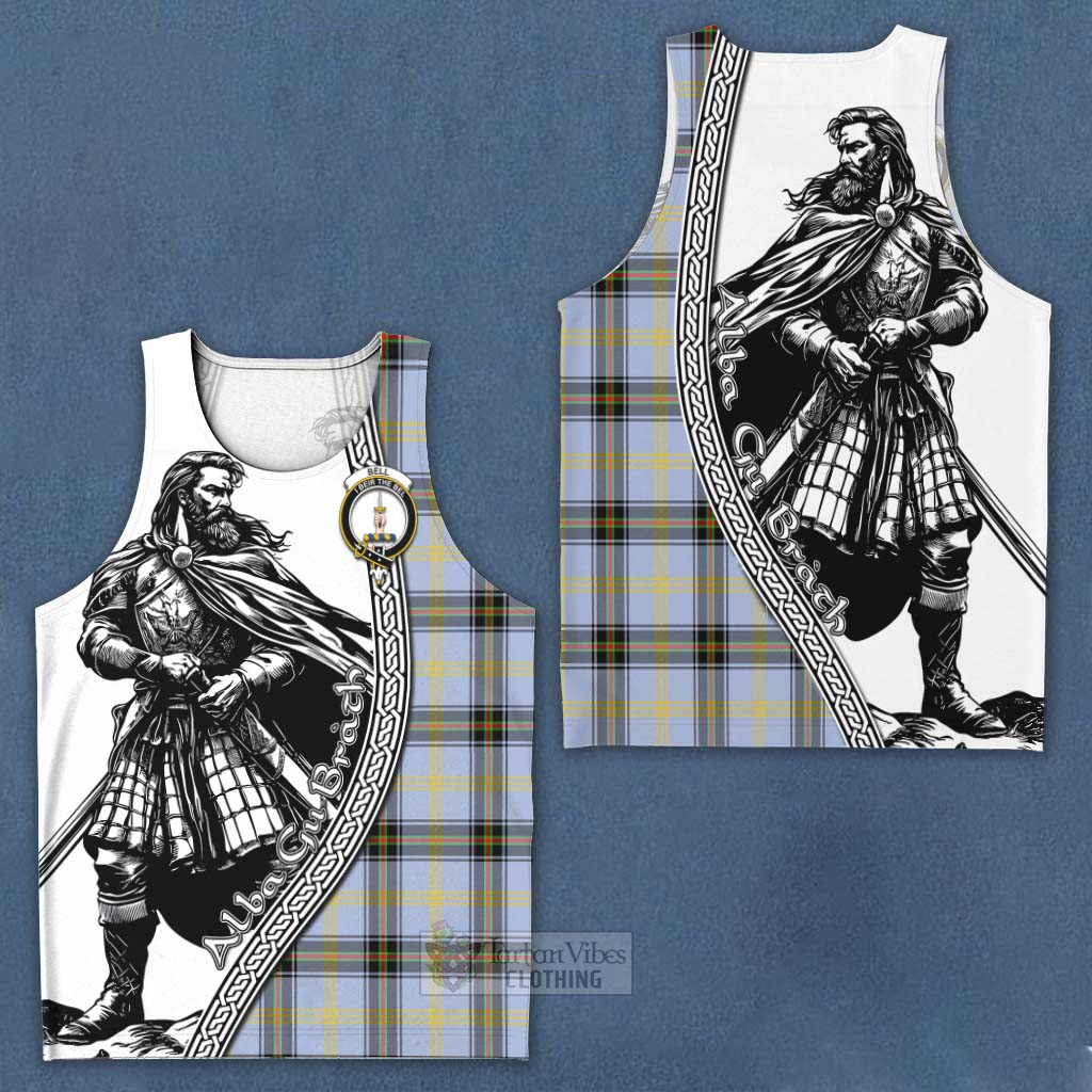 Tartan Vibes Clothing Bell Tartan Clan Crest Men's Tank Top with Highlander Warrior Celtic Style