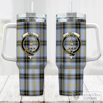 Bell Tartan and Family Crest Tumbler with Handle