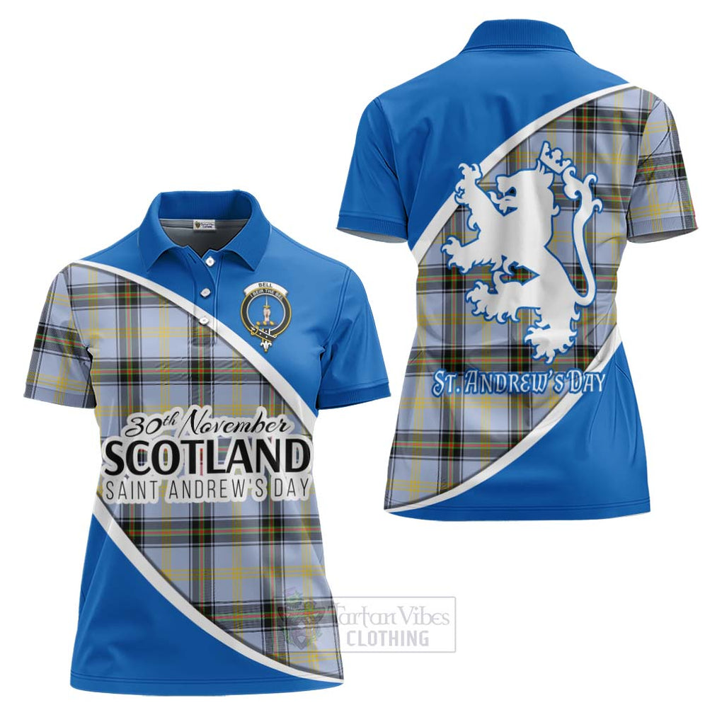 Tartan Vibes Clothing Bell Family Crest Tartan Women's Polo Shirt Celebrate Saint Andrew's Day in Style