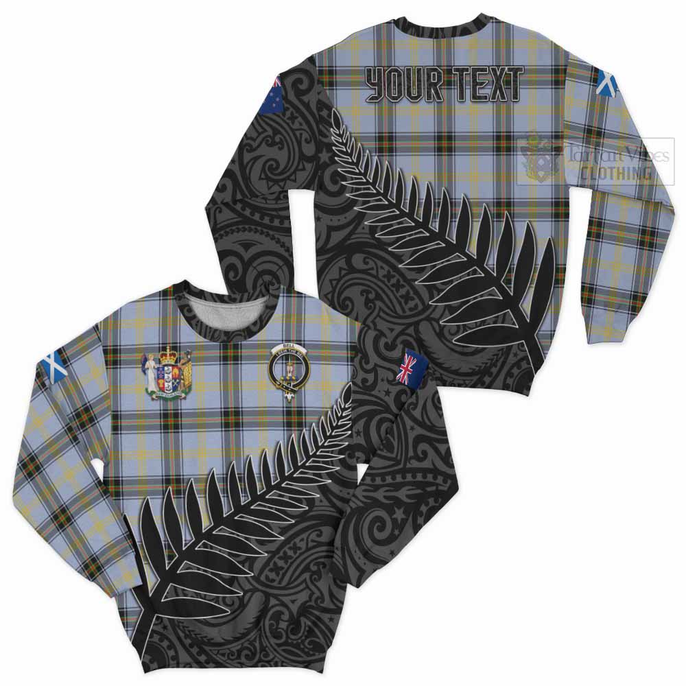 Tartan Vibes Clothing Bell Crest Tartan Sweatshirt with New Zealand Silver Fern Half Style
