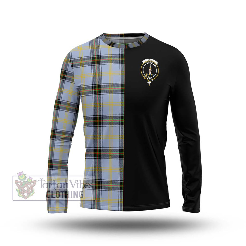 Bell Tartan Long Sleeve T-Shirt with Family Crest and Half Of Me Style Unisex - Tartanvibesclothing Shop