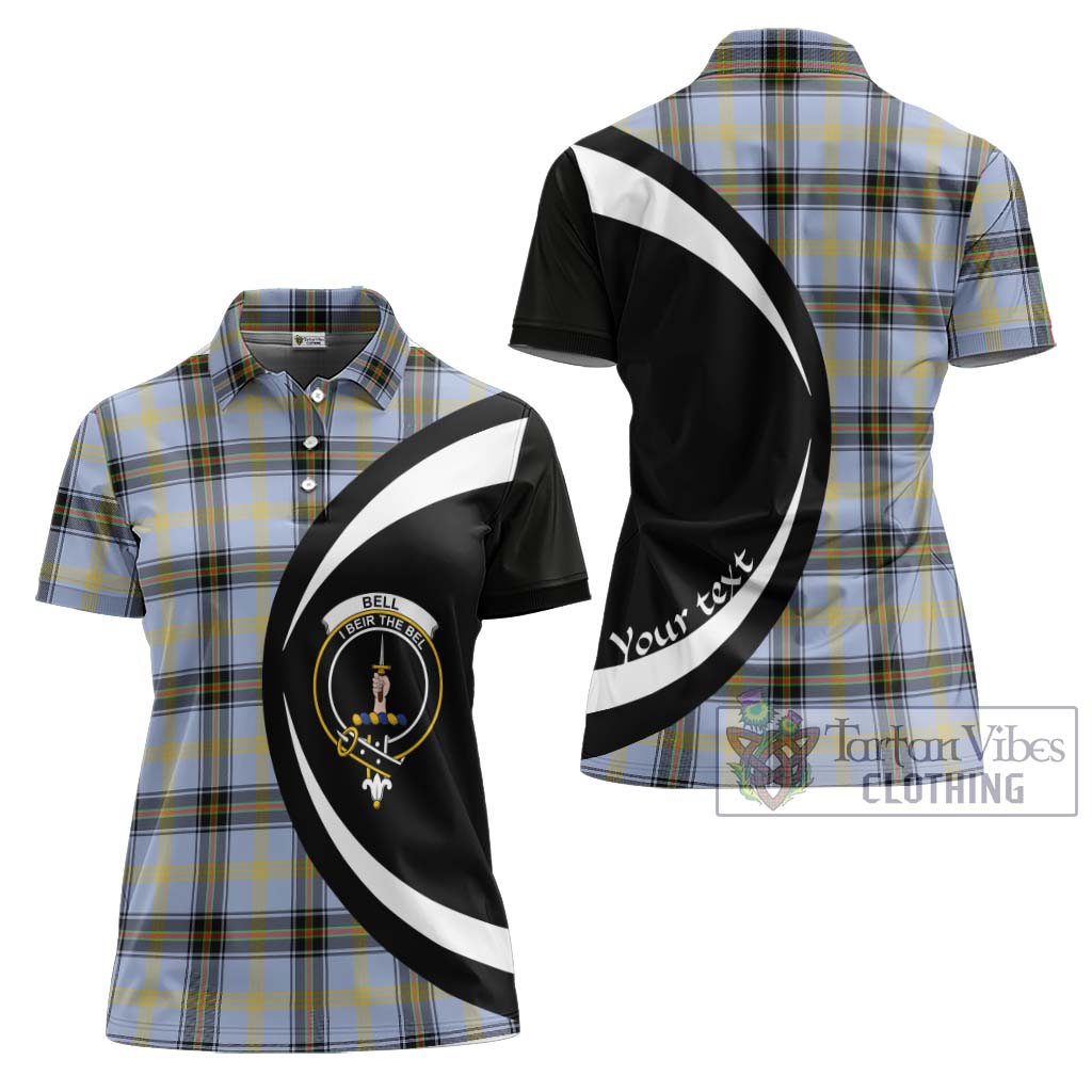 Bell Tartan Women's Polo Shirt with Family Crest Circle Style Women - Tartan Vibes Clothing