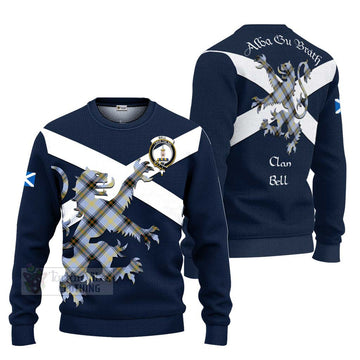 Tartan Vibes Clothing Bell Tartan Lion Rampant Knitted Sweater – Proudly Display Your Heritage with Alba Gu Brath and Clan Name