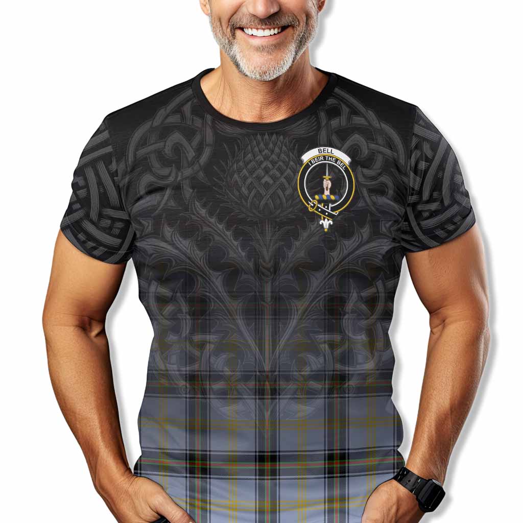 Tartan Vibes Clothing Bell Tartan T-Shirt with Family Crest Celtic Thistle Vibes