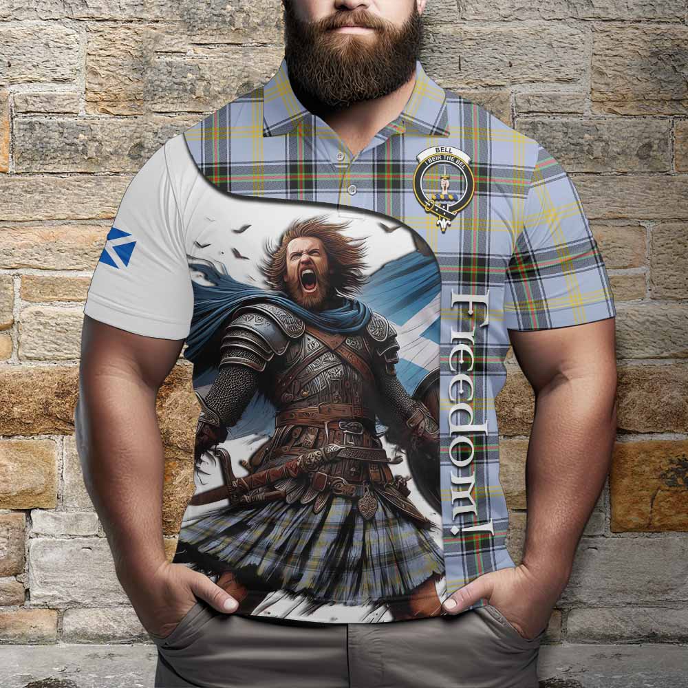 Tartan Vibes Clothing Bell Crest Tartan Polo Shirt Inspired by the Freedom of Scottish Warrior