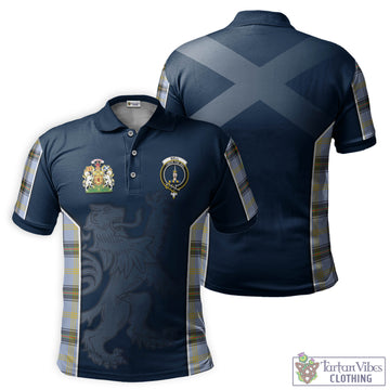 Bell Tartan Men's Polo Shirt with Family Crest and Lion Rampant Vibes Sport Style