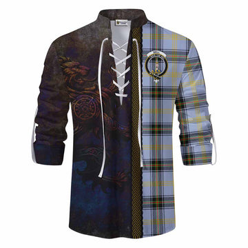 Bell Tartan Family Crest Ghillie Kilt Shirt Alba Gu Brath Be Brave Lion Ancient Style
