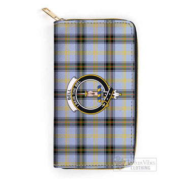 Bell Tartan Women's Leather Wallet with Family Crest