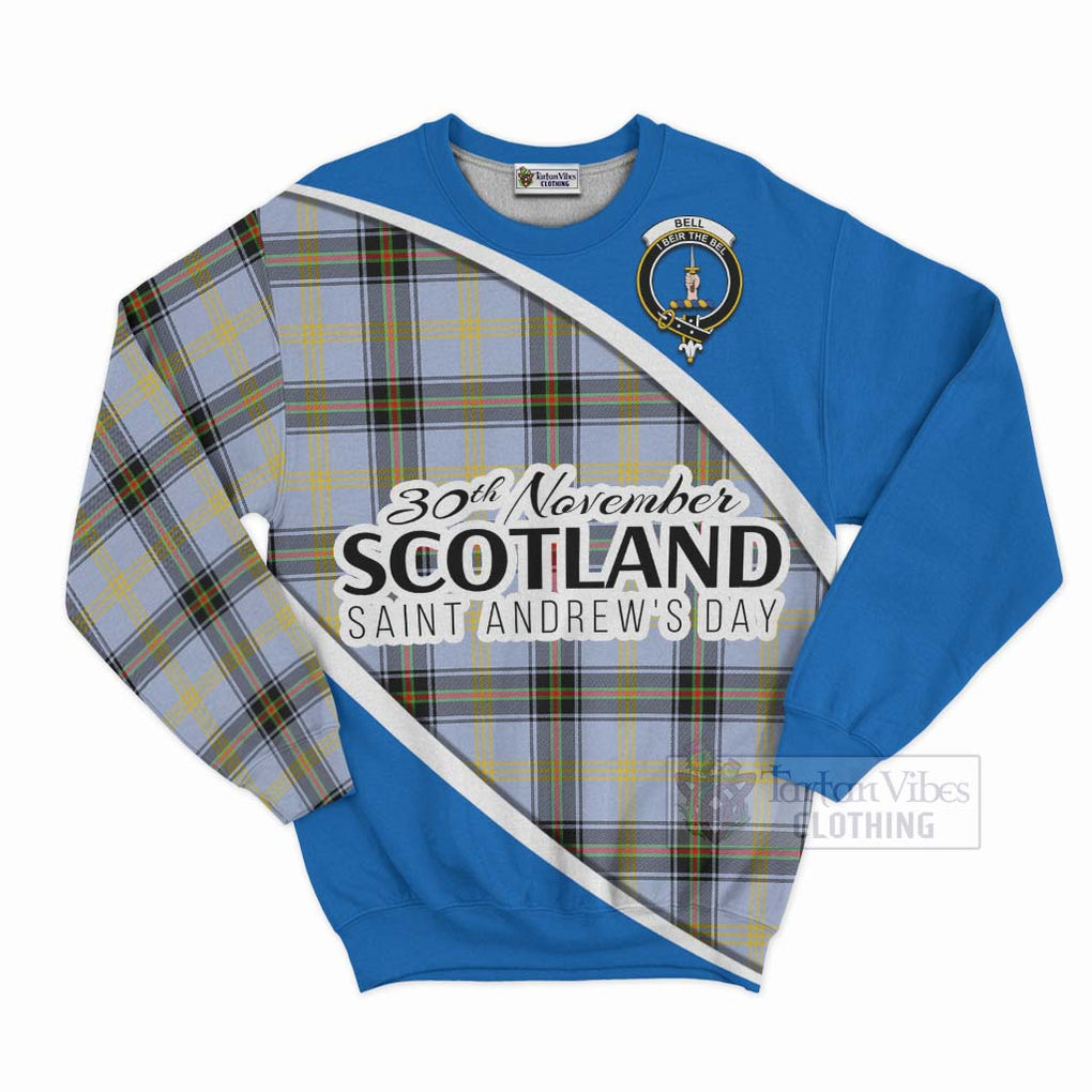 Tartan Vibes Clothing Bell Family Crest Tartan Sweatshirt Celebrate Saint Andrew's Day in Style