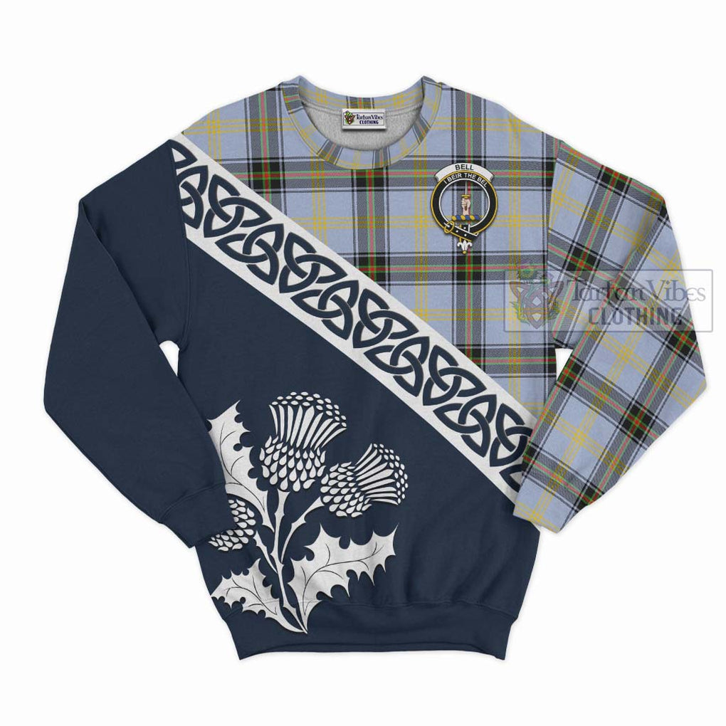 Tartan Vibes Clothing Bell Tartan Sweatshirt Featuring Thistle and Scotland Map