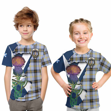 Tartan Vibes Clothing Bell Tartan Family Crest Kid T-Shirt Scottish Thistle Celtic Inspired